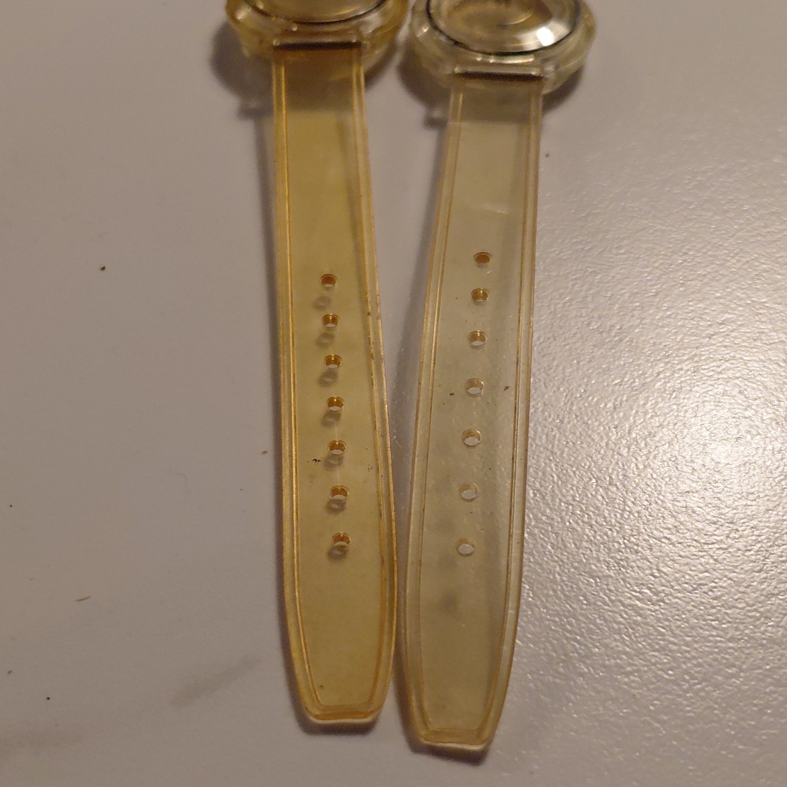 Jellies by Teens Vintage Quartz Analog Wristwatch Band Lot of 2 Clear Plastic