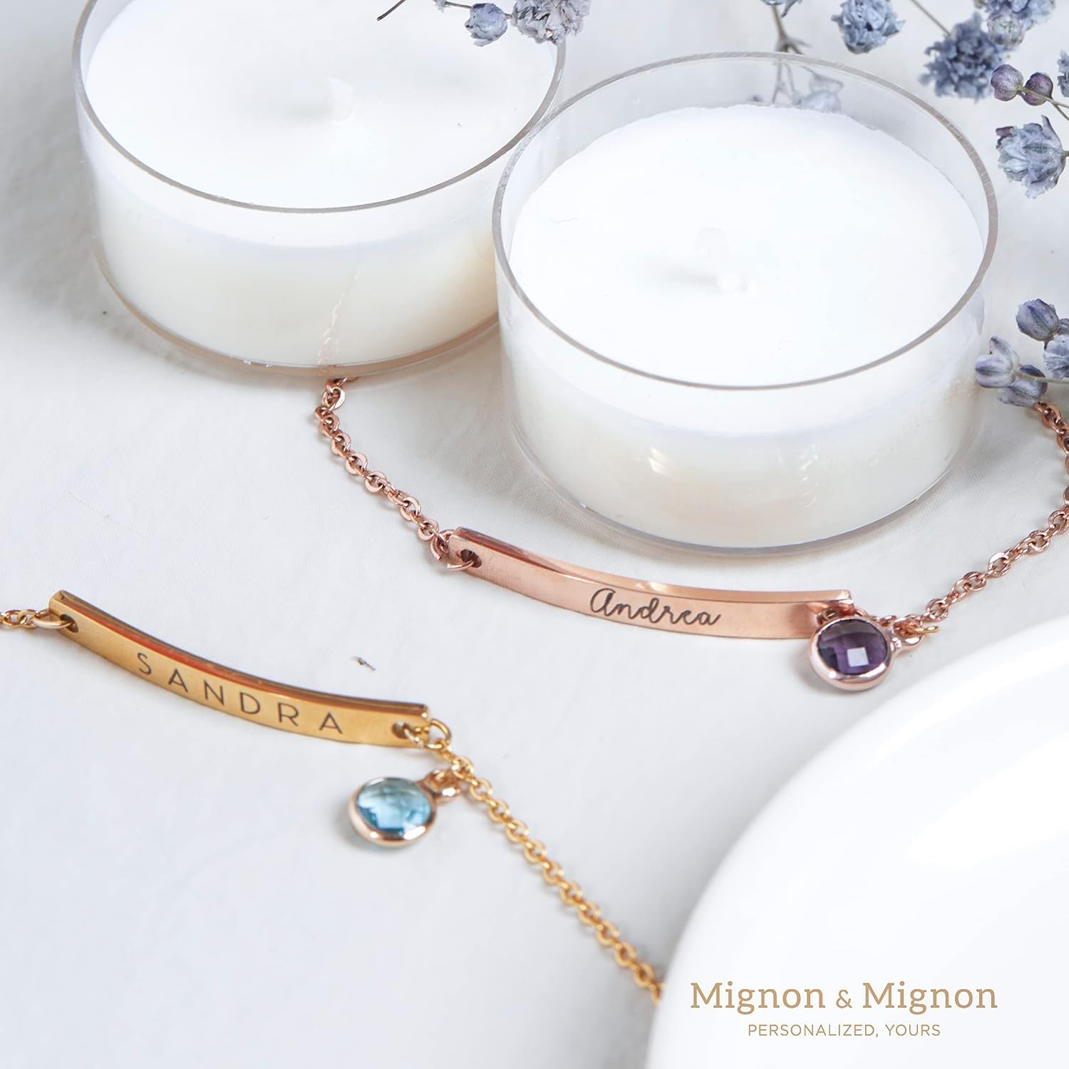 Elegant Custom Name Bracelet with Birthstone Charm – Meaningful Gift for Her