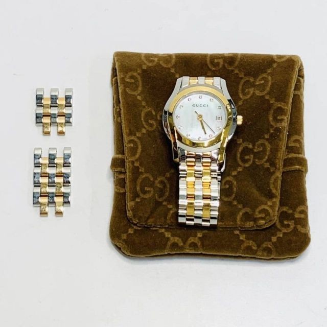 Gucci Women’s Quartz Watch Shell Dial 27mm SS GP Conb Condition B