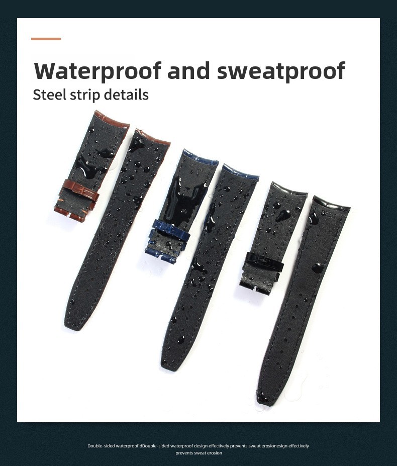 Quality Crocodile Grain Genuine Leather Watch Band Straps Mens 20mm 22mm for IWC
