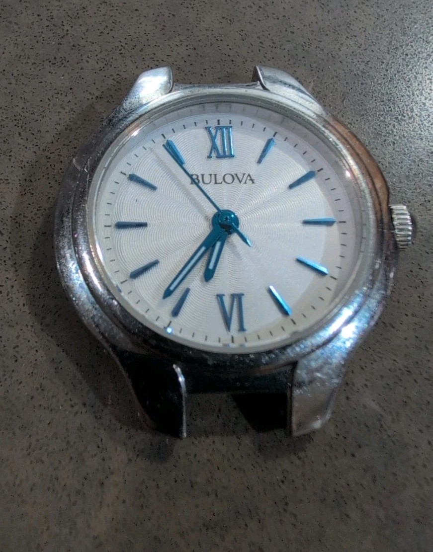 Bulova Women’s Quartz Blue Hands and Markers Silver Tone 28mm Watch 96L215