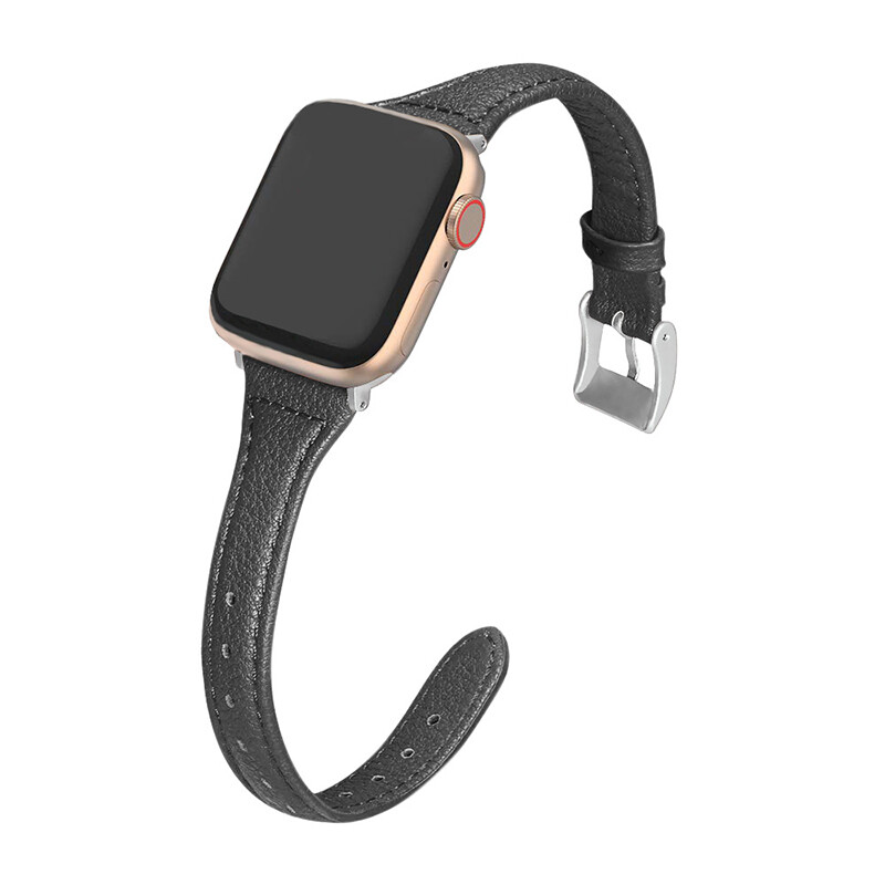38/42/40/44mm Slim Leather Band Women Strap for Apple Watch Series8 7 6 5 4 3 SE