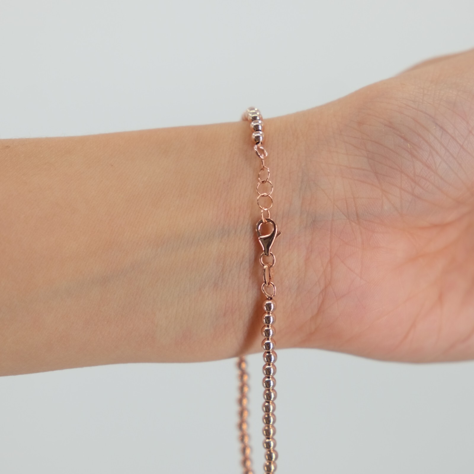 Italian 14k Yellow Gold Ball Beads Bracelet 7.75″ 3mm 3.2 grams