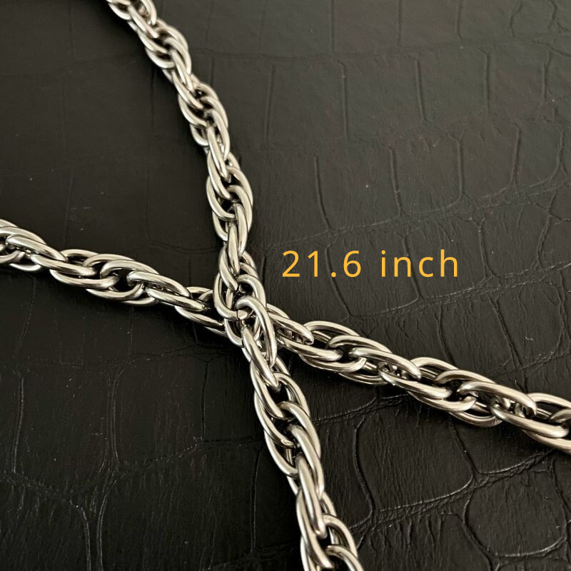 Pure Titanium Twisted Necklace with 7mm Wide Anti Allergic 21.6″ Long Men Women