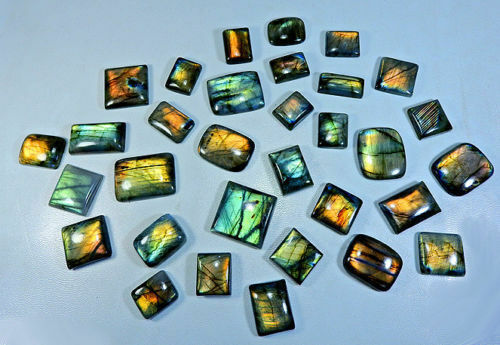 NATURAL GOLDEN LABRADORITE OCTAGON CABOCHON LOOSE GEMSTONE WHOLESALE LOT Ko599