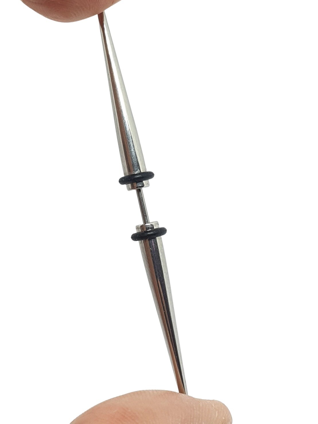 Large Double Spike Septum Bar Cone 16g (1.2mm) 60mm 316L Jewellery Piercing
