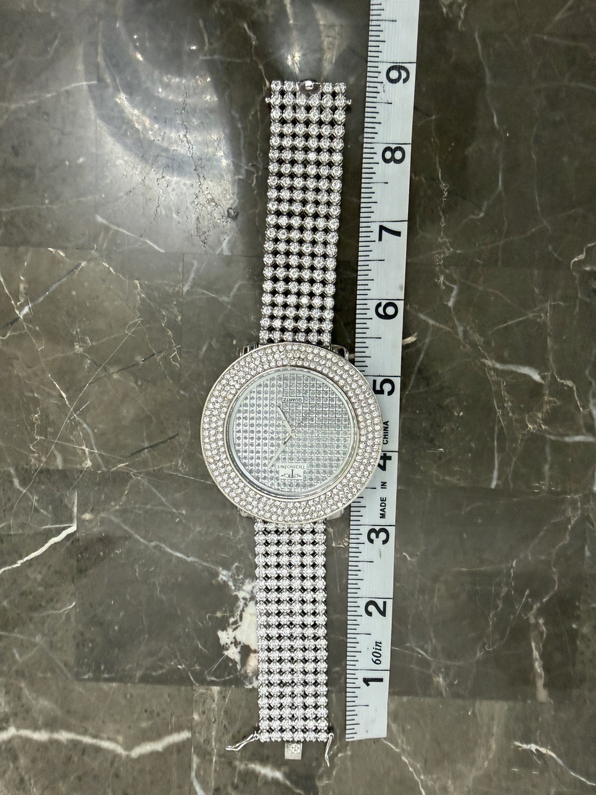 Stainless Steel Techno Pave Iced Out Men’s Watch