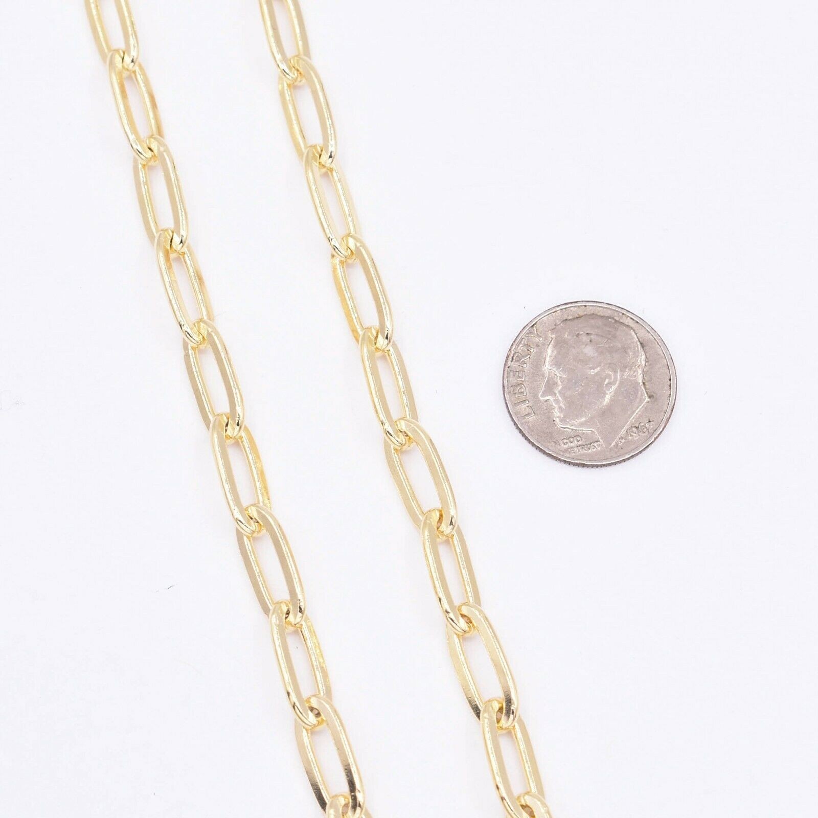 5.4mm Paperclip Chain Necklace 14K Yellow Gold-Plated Sterling Silver 925 20″