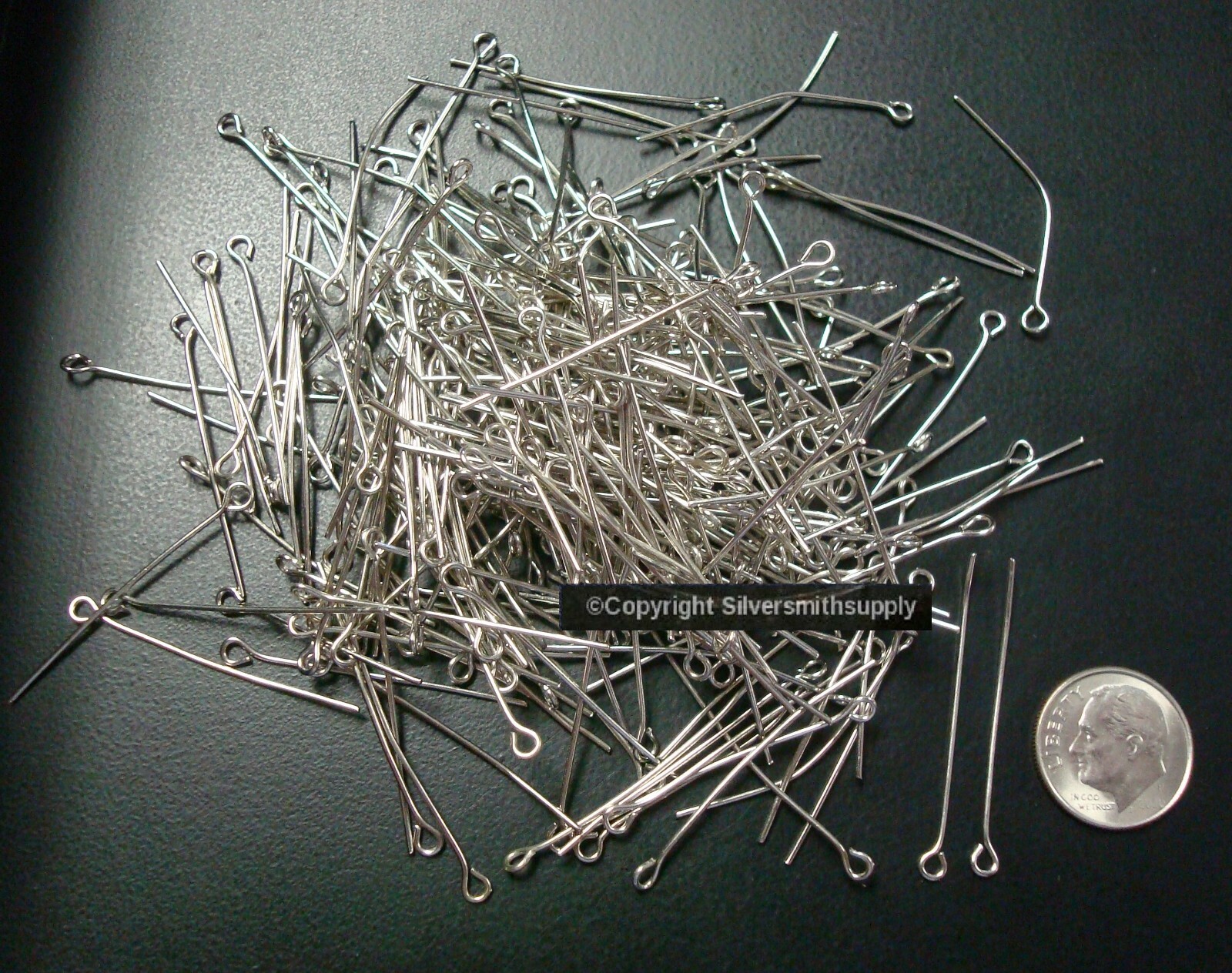 EYE PINS 1″ 20ga round wire 100pcs bead findings earring parts 26mm FEP002A
