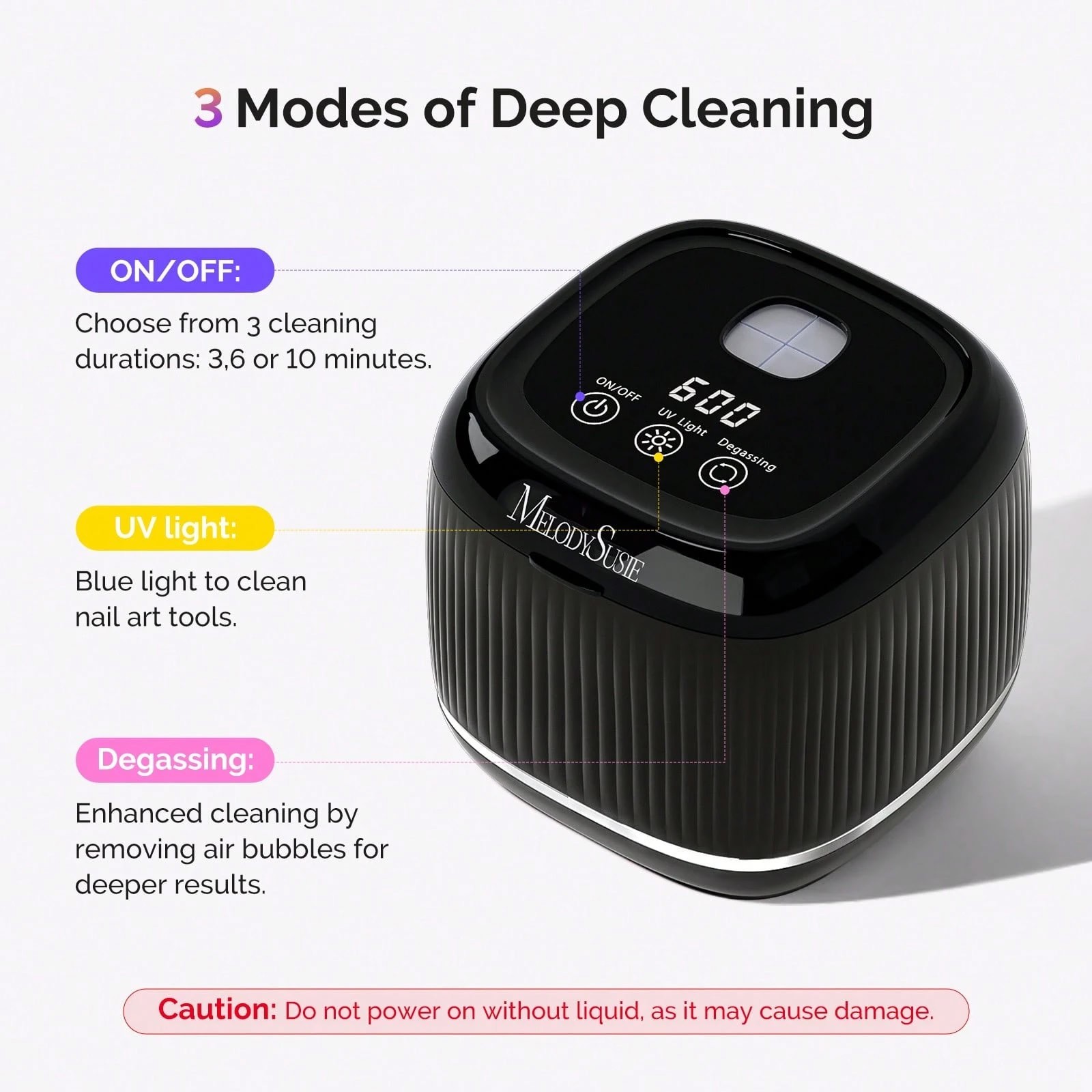 2-in-1 Ultrasonic Cleaner UV Light Jewelry Nail Tool Machine Pink