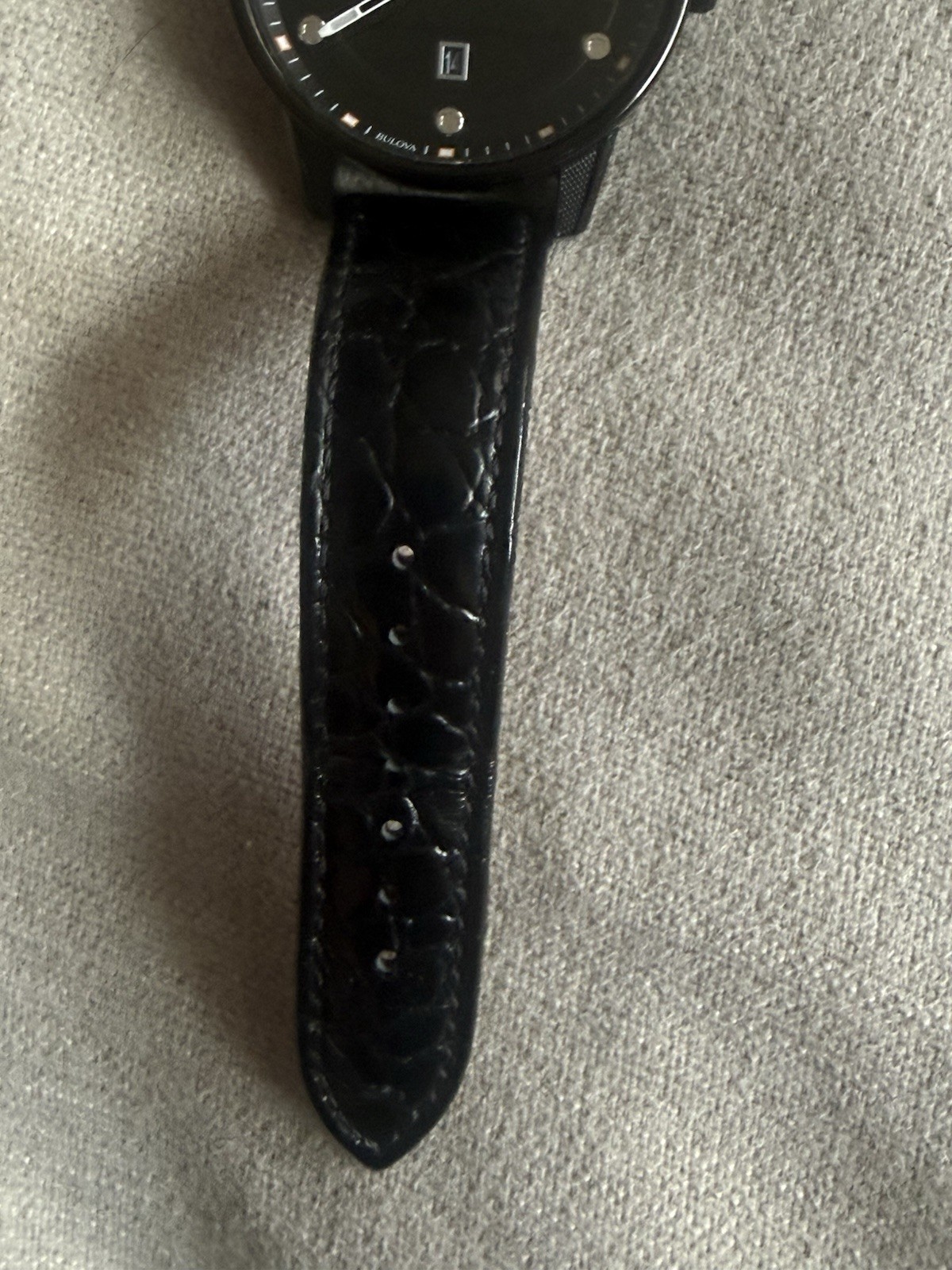 Bulova Harley Davidson Men’s Quartz Black Dial Leather Strap Watch 78B153