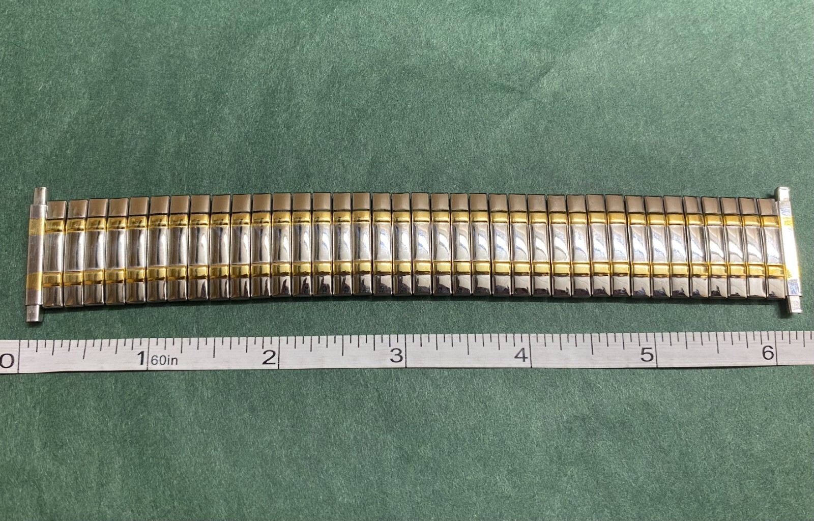 Two-tone Stainless Steel Flexible Expansion Watch Band 21mm -26mm Unbranded