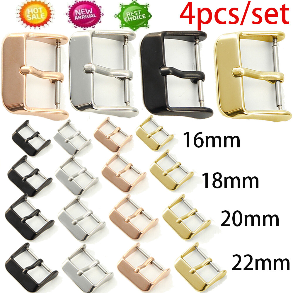 4PC Watch Buckle Clasp for Leather Rubber Watch Band Watch Strap – 16 18 20 22MM
