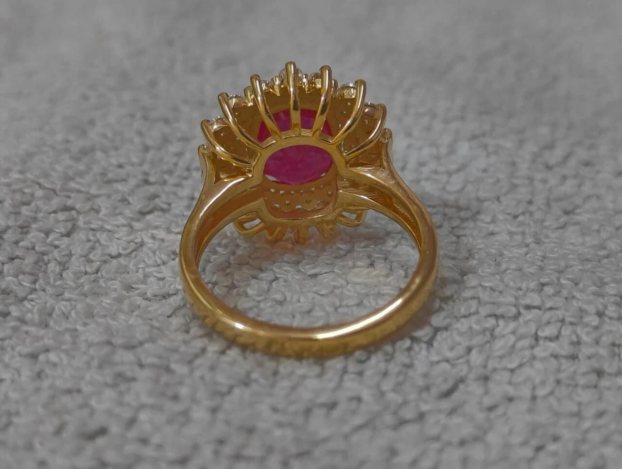 IGL Certified 2.80 Ct Natural Ruby & Diamond Wedding Gift Ring 14K Yellow Gold 7