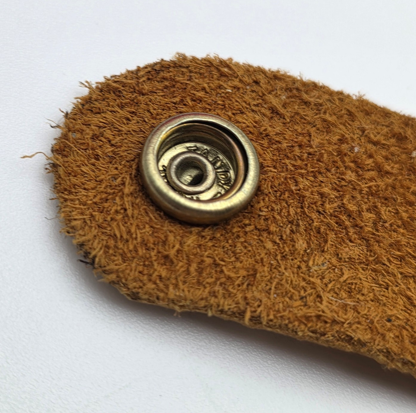 Vintage Artisan Brown Leather Cuff Bracelet Maroon Glass Cabochon Gold Tone Boho