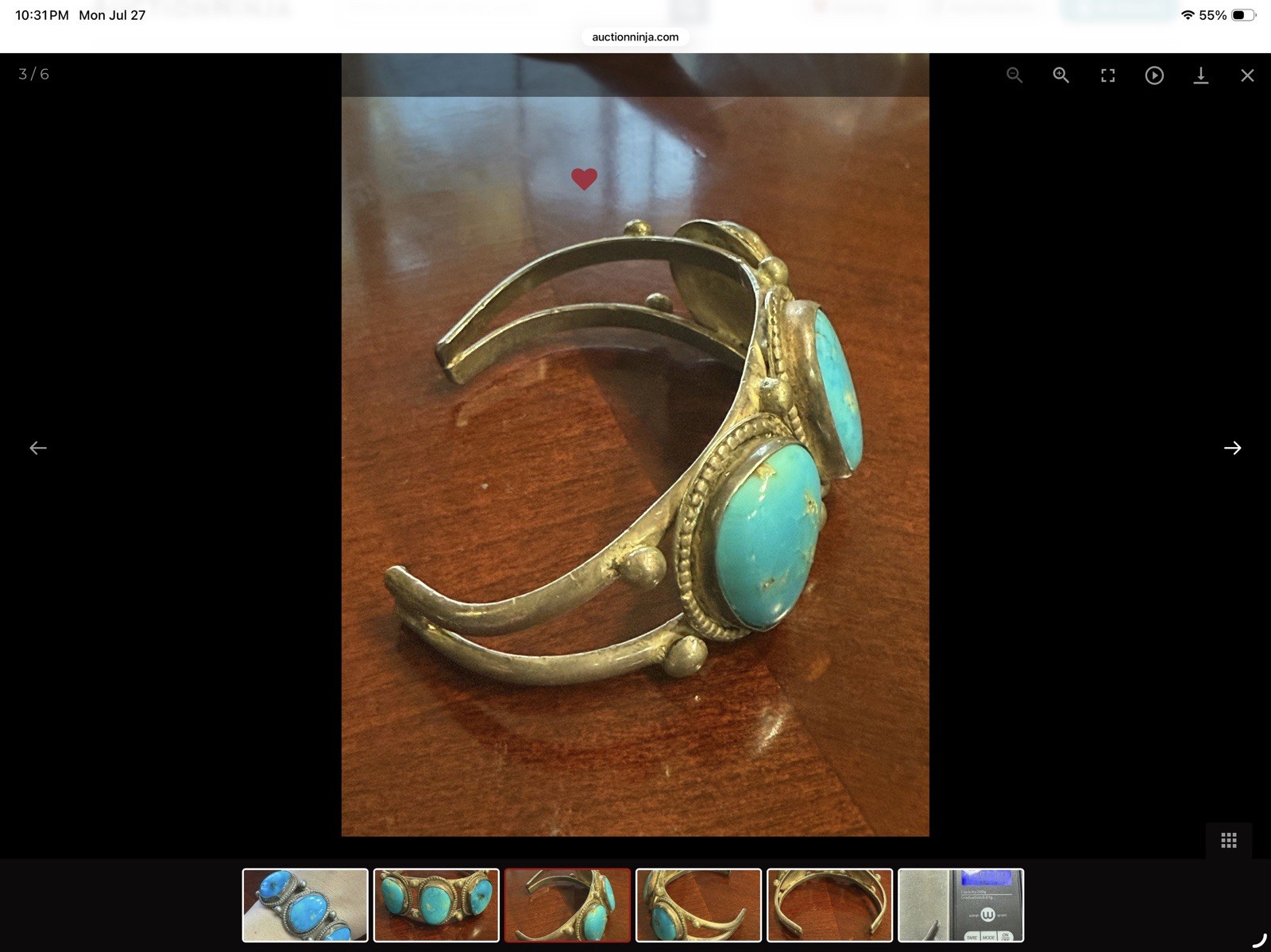 950 Silver Cuff Bracelet 3 Oval Blue Turquoise Cabochons Bezel Set