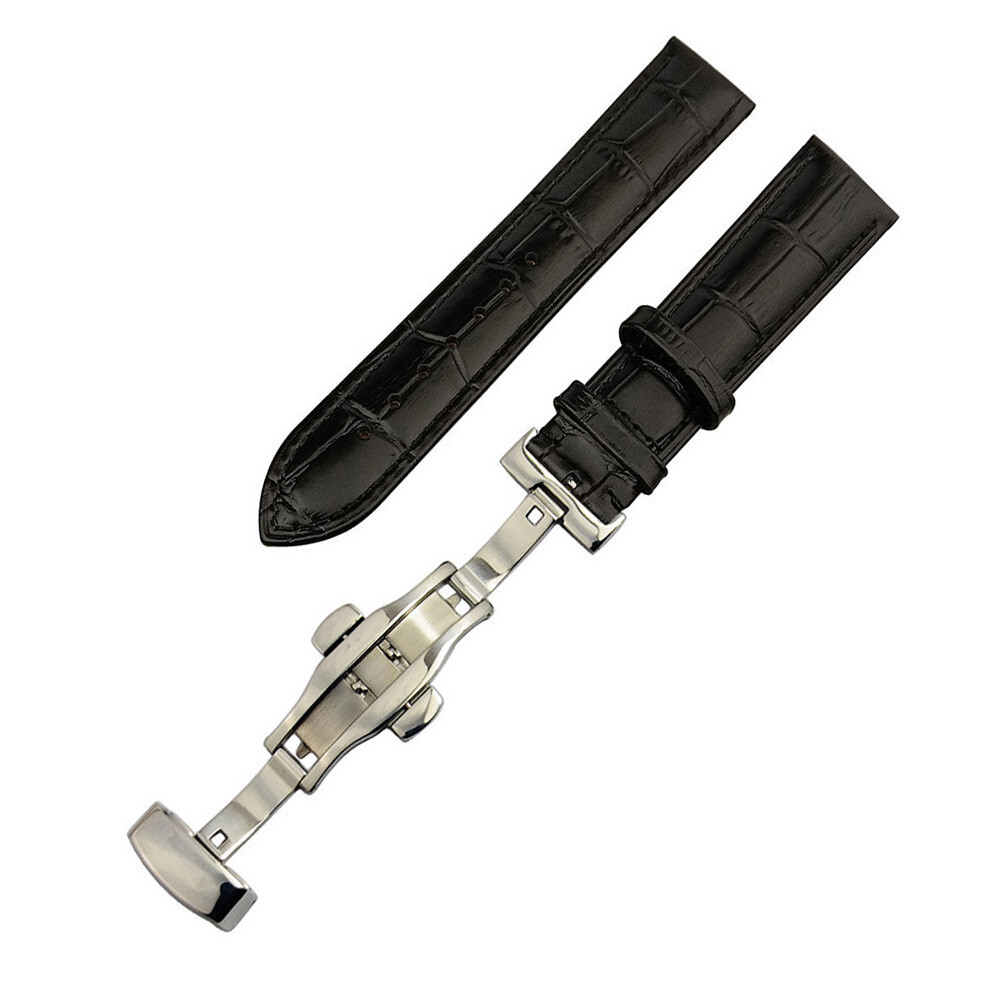 Men’s Genuine Leather Watch Strap Band Black Brown 14 16 17 18 19 20 21 22 24mm