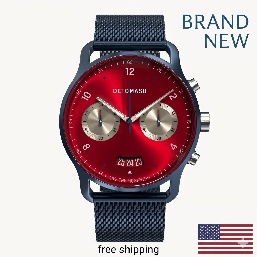 DETOMASO SORPASSO CHRONOGRAPH MACCHINA BLUE 42mm MSRP $219 🔥NEW🔥