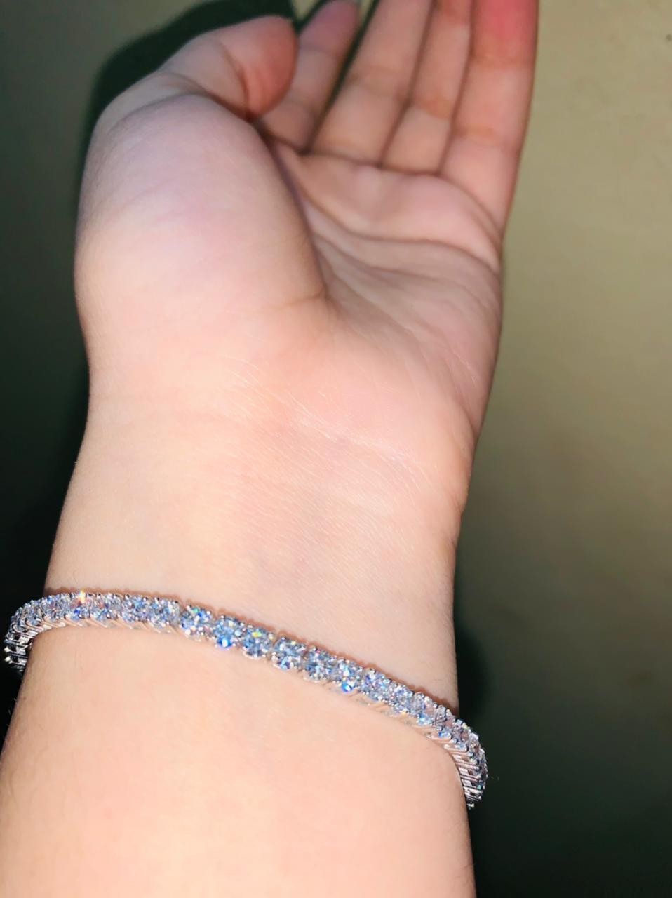 6.50 Ct Round Cut Natural Diamond Tennis Bracelet 14K Solid White Gold 7 Inch