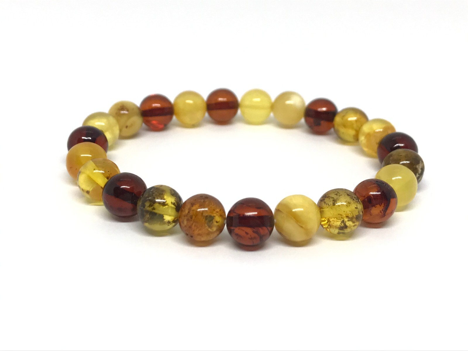 Amber Bracelet Gift Round Beads Natural BALTIC Colorful Genuine Bead 6,7g 18437
