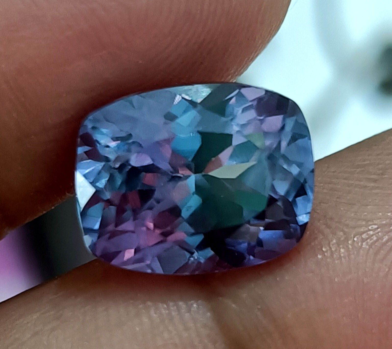 NATURAL Loose Montana Bi-Color Change Sapphire Cushion Cut GEMSTONE 20.00 Ct