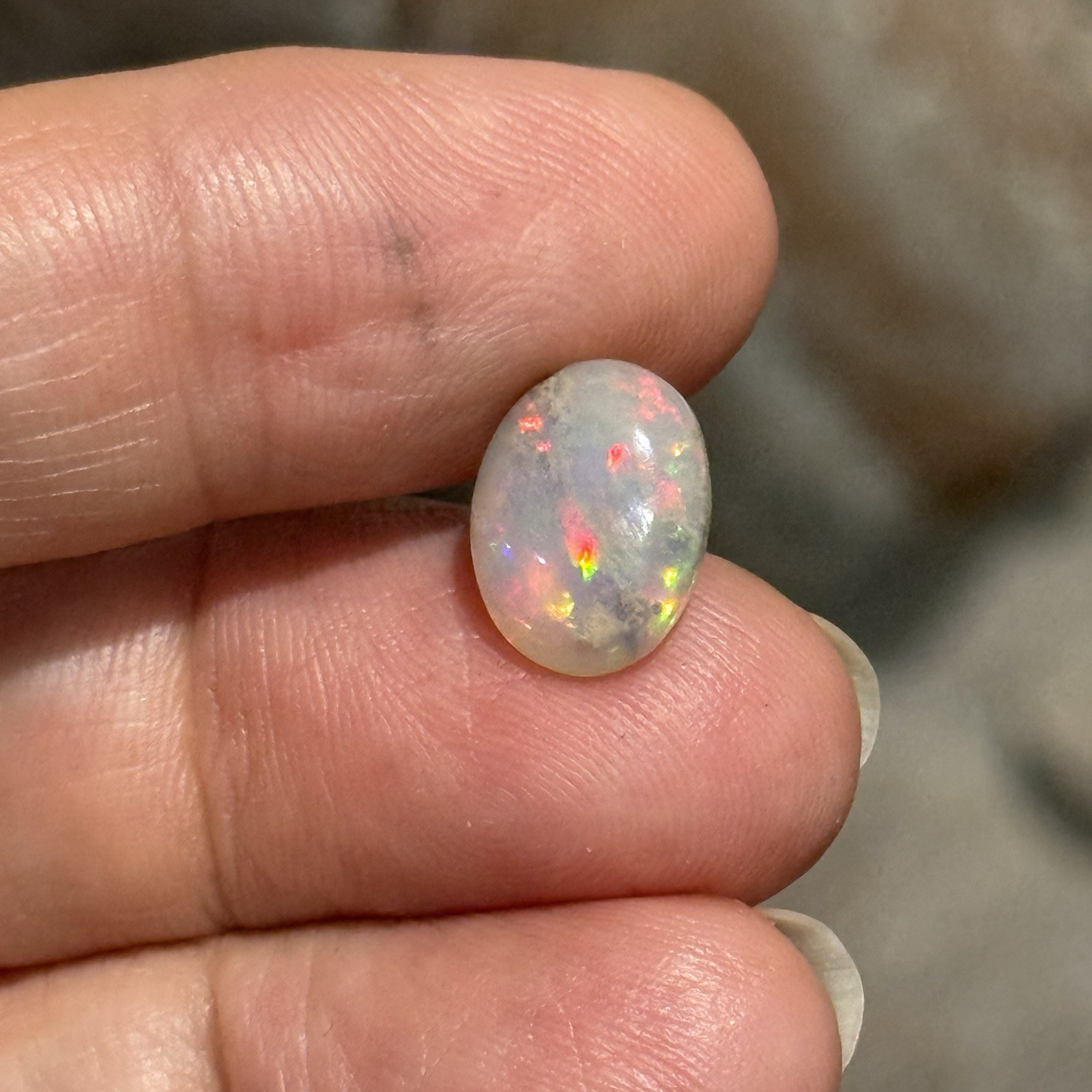2.7ct 11.8x9x5.4mm Galaxy Ethiopian Welo Opal Oval Cabochon Gem