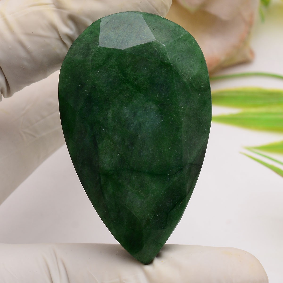 305 Cts Natural Brazilian Emerald 56mmx33mm Pear Cut Huge Size Loose Gemstone