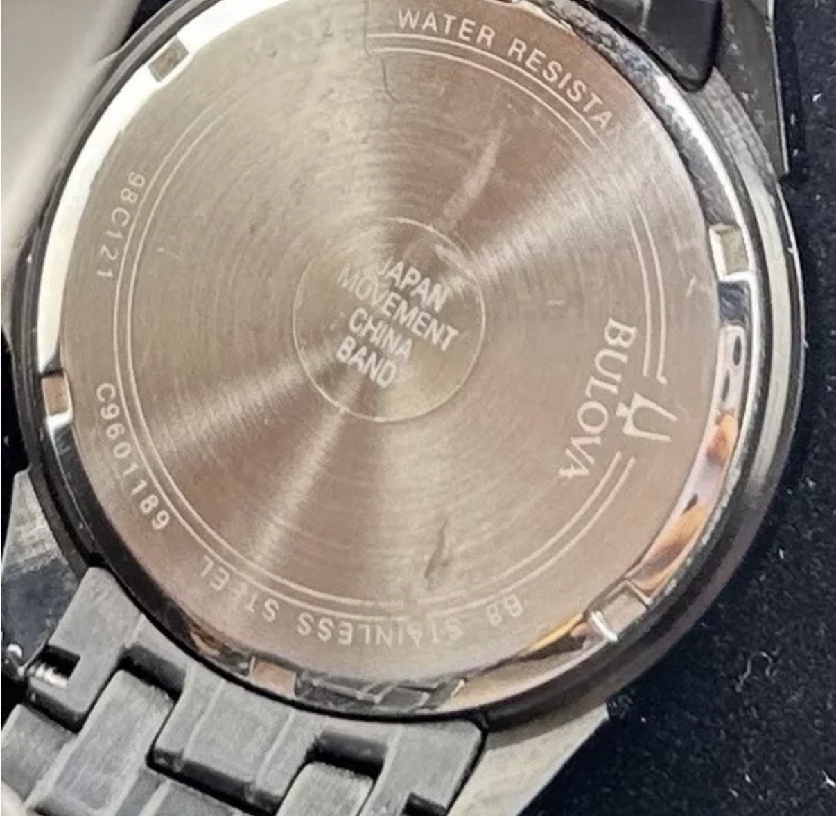 Men’s Black Ion-Plated Stainless Steel Bracelet Watch 43mm 98C121