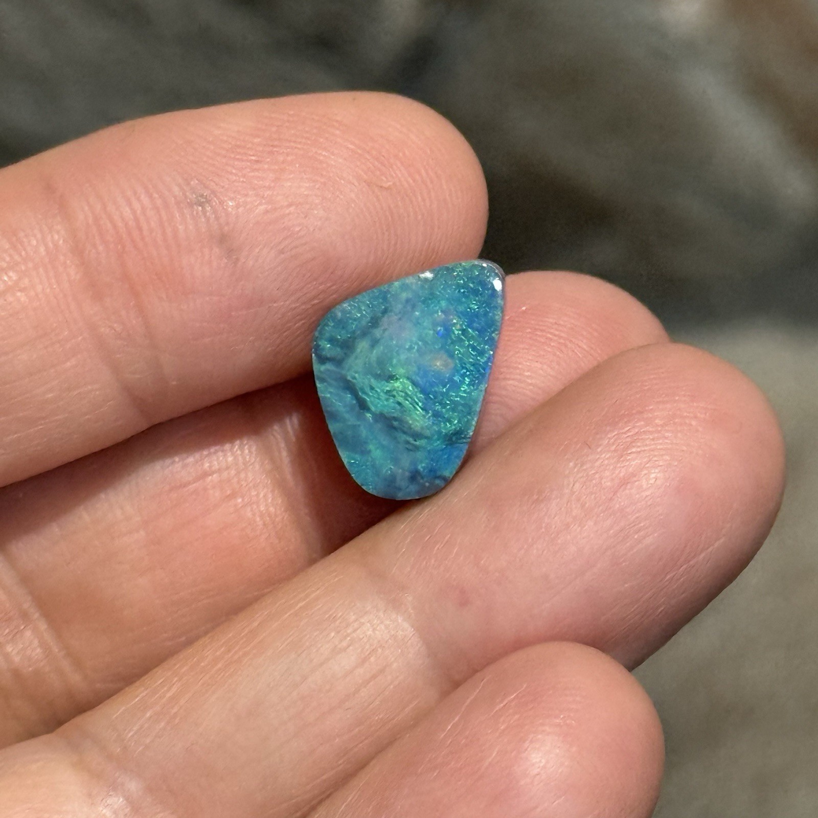 4.2ct 14.5×10.5×3.7mm Fine Teal Blue Green Australian Doublet Opal Cabochon Gem