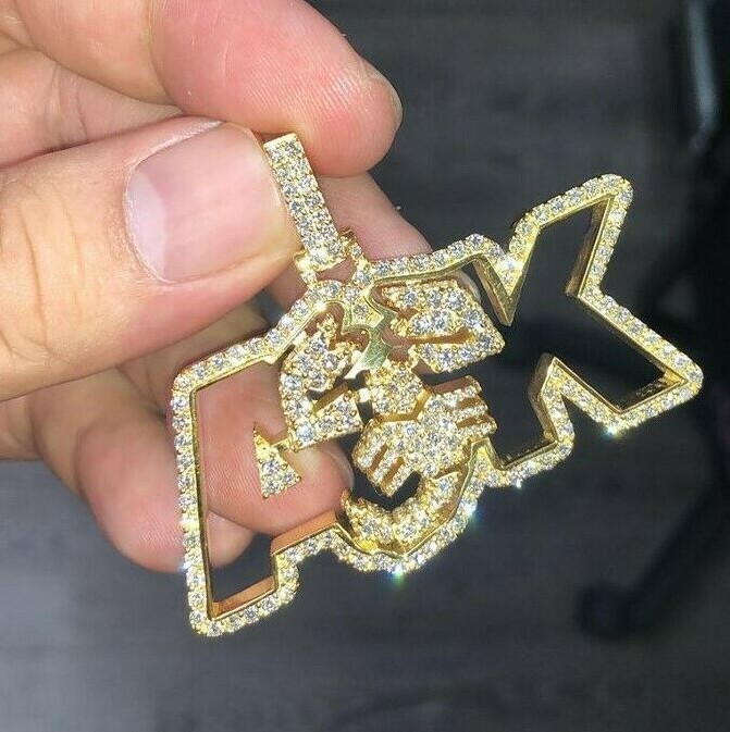 Certified Lab Grown Diamond Vs Si Custom Scorpion Letter Pendant 925 Silver