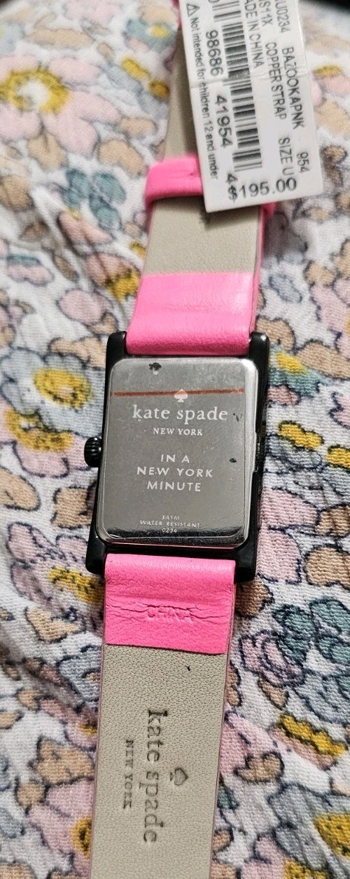 Kate Spade New York Cooper Watch KSW1723A Bazooka Pink Leather Gunmetal NWT Seal