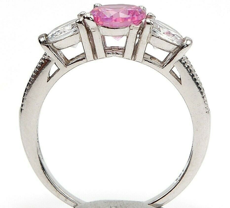 3CT Heat Treated Pink Topaz 925 Sterling Silver Ring Sz 6 UB3-8