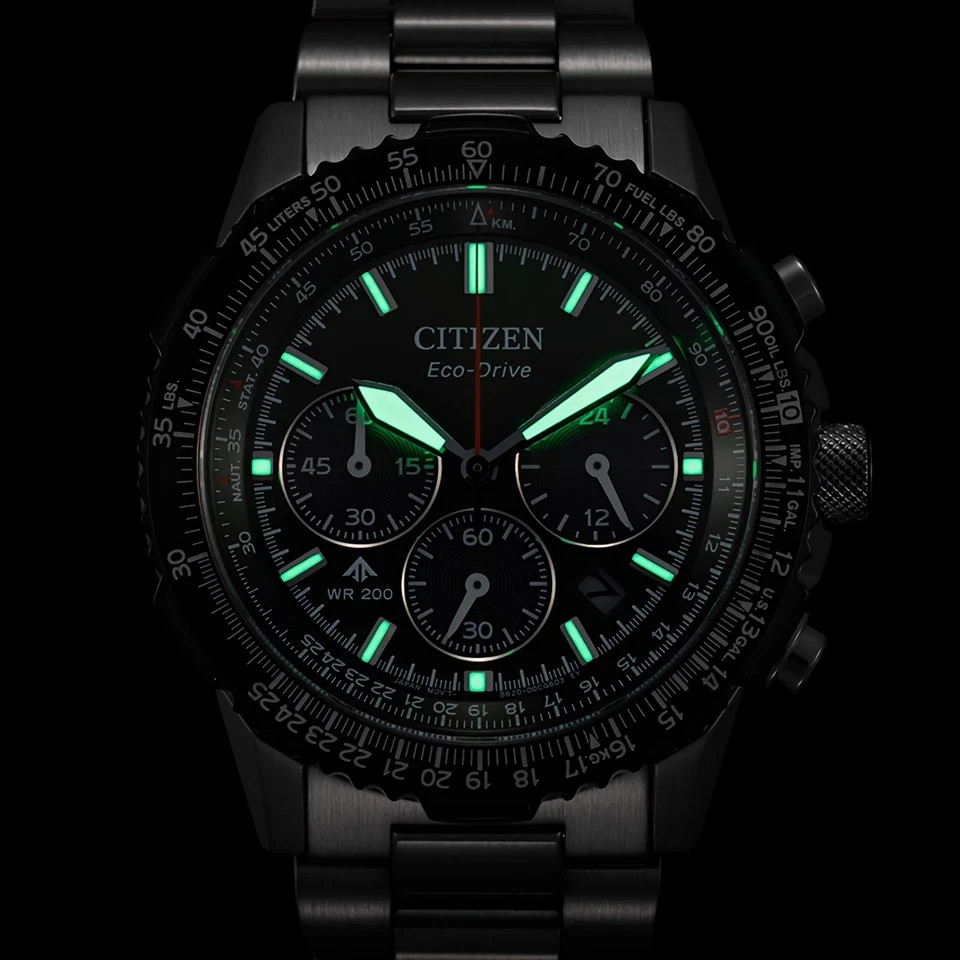 Citizen Promaster Navihawk CA4664-60W Eco-Drive Green Dial Chronograph Men Watch