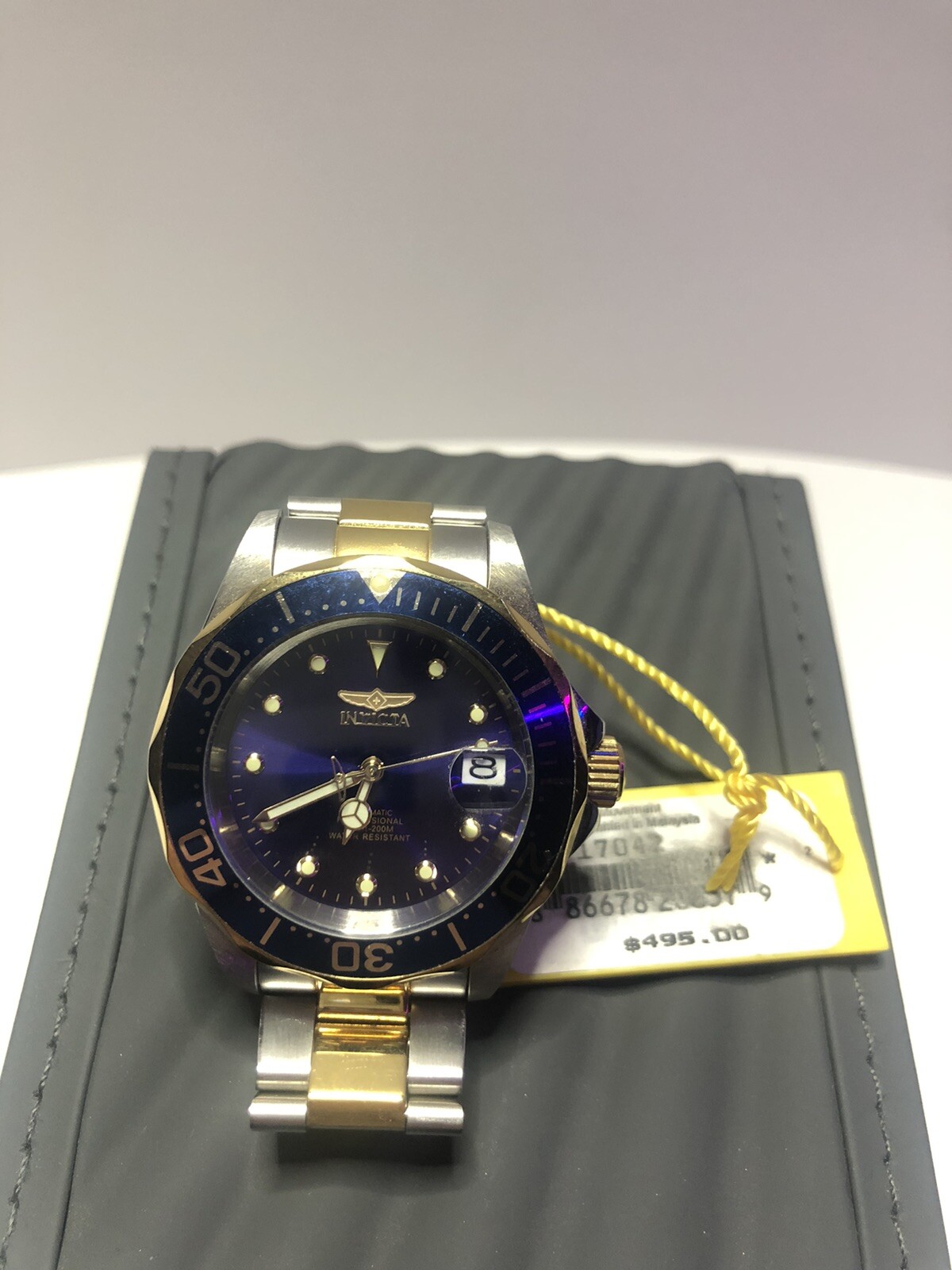 Invicta Pro Diver 26972 Blue Dial Two Tone Stainless Steel Wrist Watch for Men