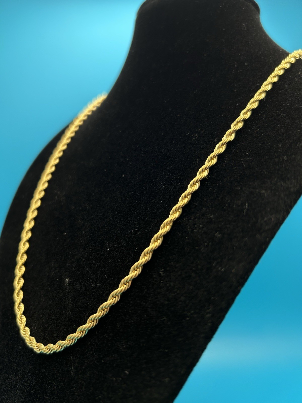 18K Gold Filled Rope Chain Necklace 4mm 22”inch Mens Women’s