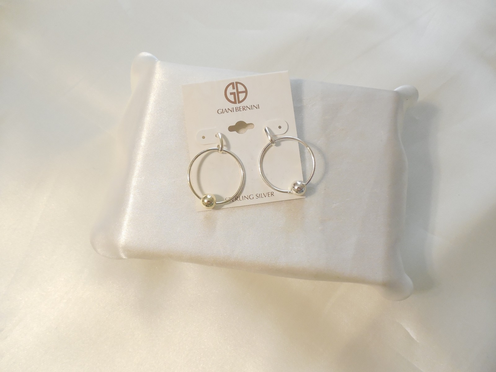 Giani Bernini 1-5/8″ Sterling Silver Beaded Hoop Earrings A866