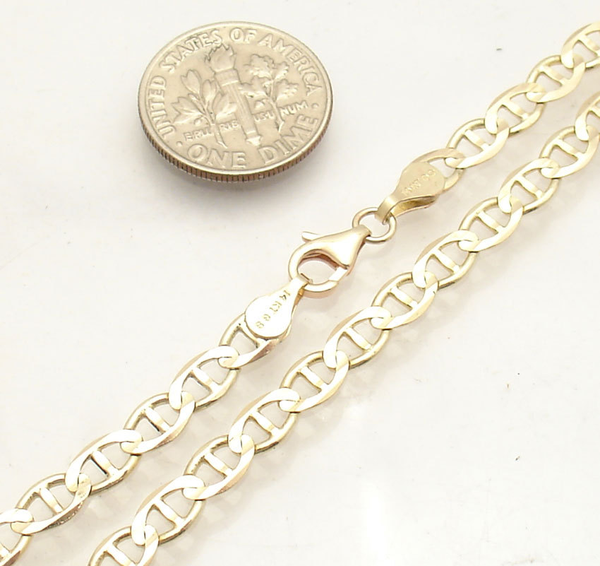 10″ Mariner Anchor Link Ankle Bracelet Anklet Real Solid 14K Yellow Gold