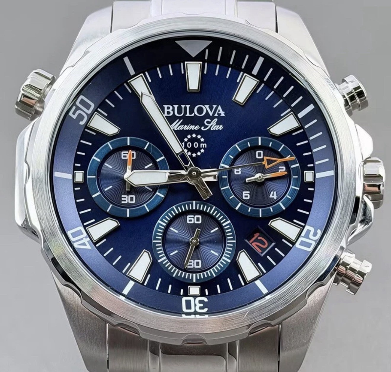 Buloca Marine Star Wristwatch for Men 43mm Case Stainless Steel, Stainless Steel
