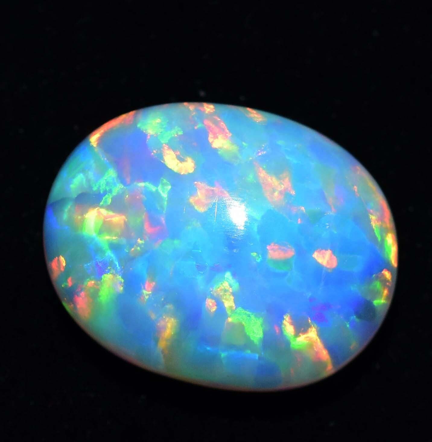 Natural Ethiopian Fire Opal 8.00 CT Certified Play Of Color 15 X 11 MM Gemstone
