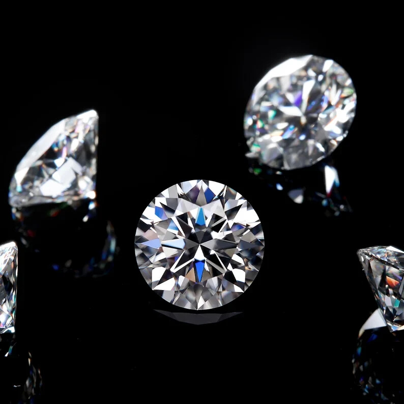 1.00 Ct Natural White Diamond Round Cut 5 mm 2 Pcs VVS1 D Grade Certified .