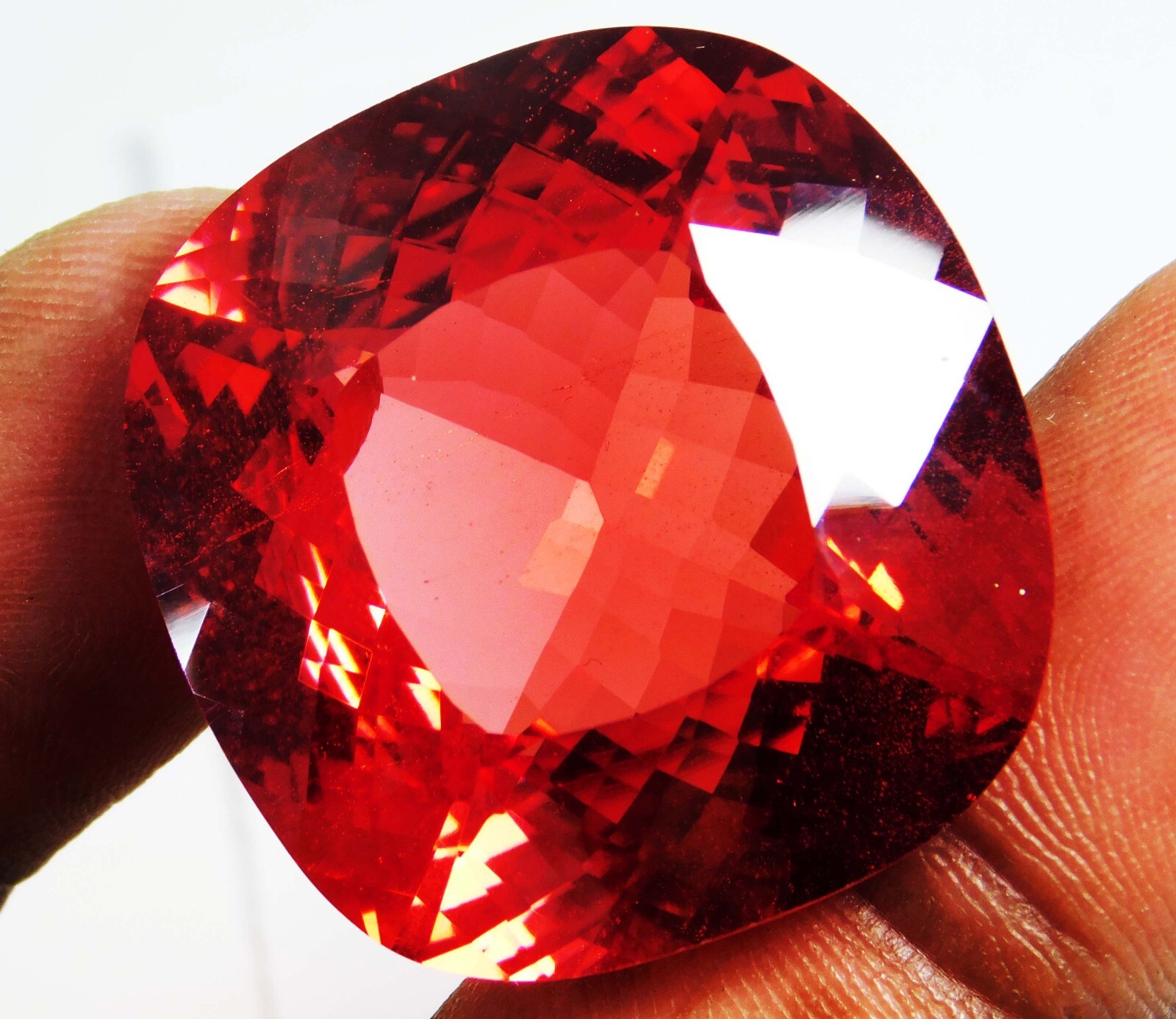 CERTIFIED PREMIUM QUALITY NATURAL SAPPHIRE ORANGISH RED 97.70 Ct CUSHION SHAPE