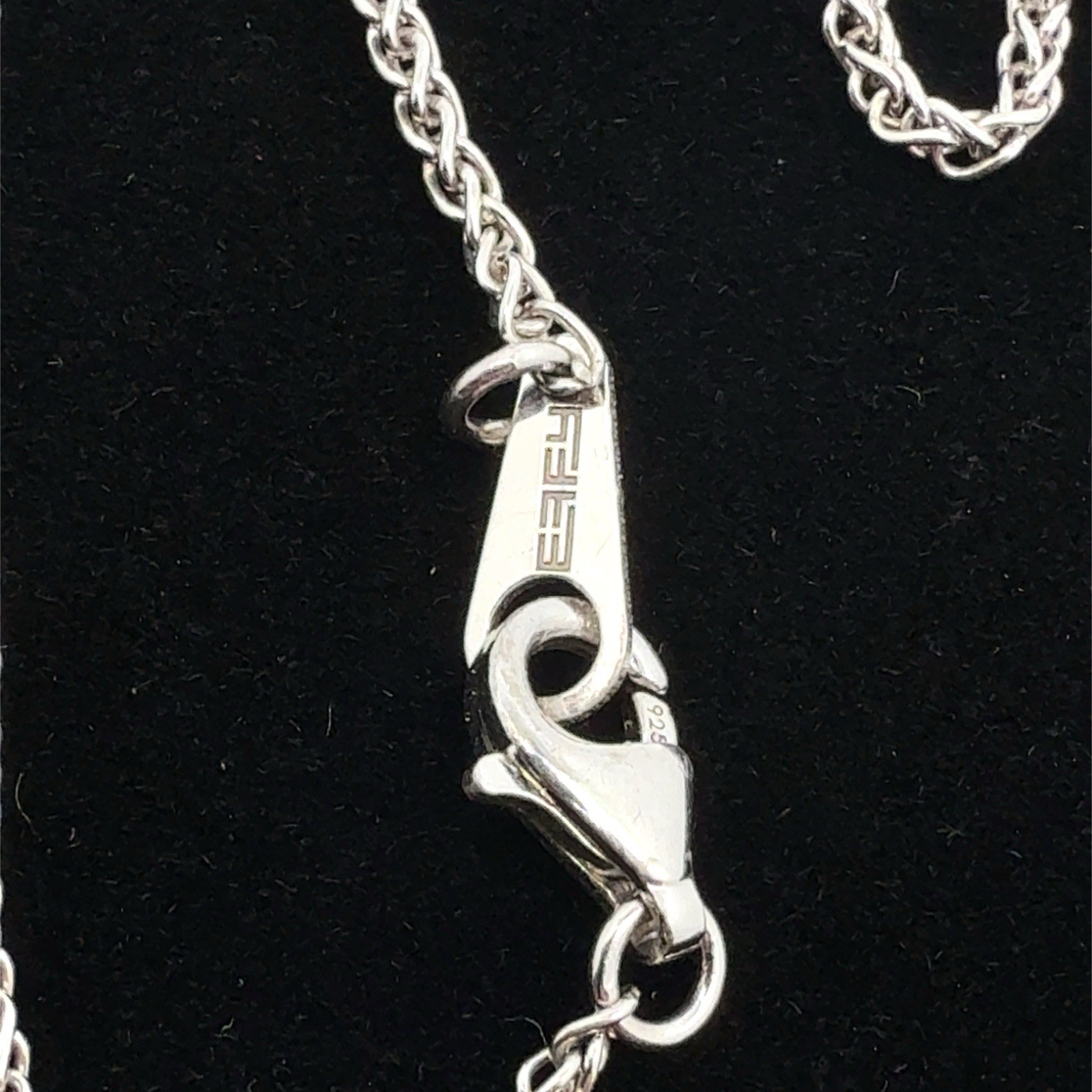 EFFY 17” 925 Sterling Silver Brushed Finish Diamond Pendant Necklace, 6.5”