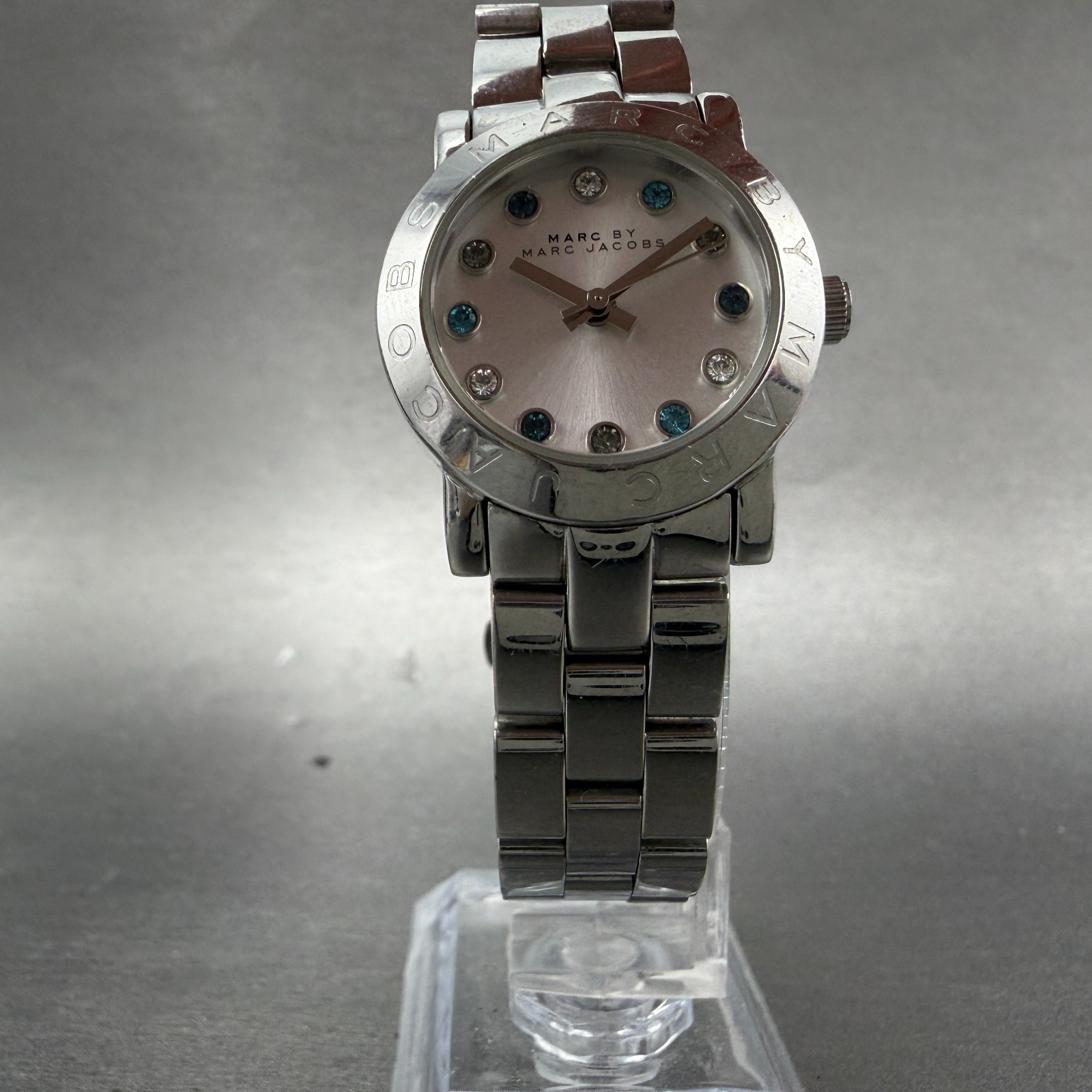 Marc By Marc Jacobs Watch Women 26mm Silver Dial Steel Round MBM3146 New Battery