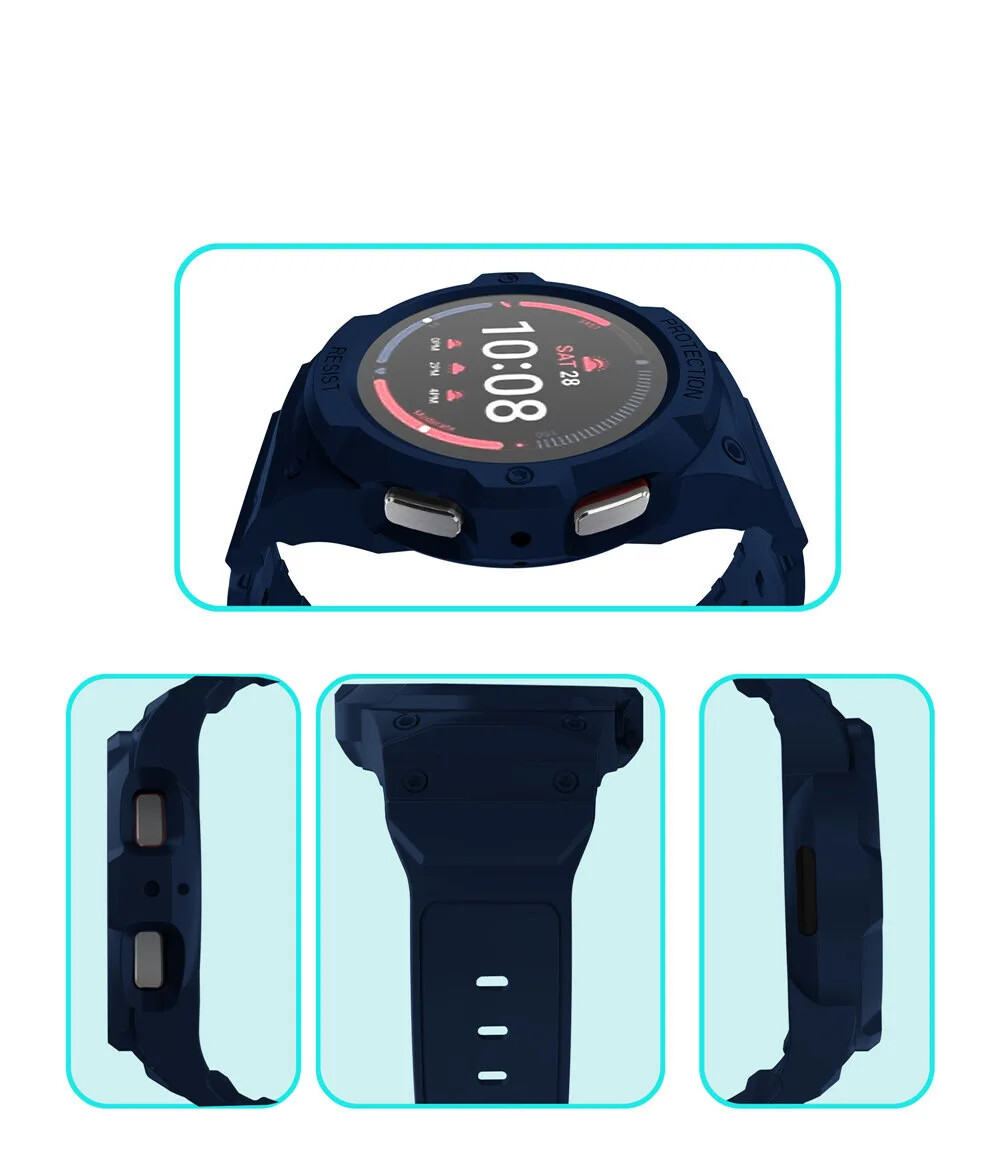 TPU Rugged Sport Band Strap Case Cover For Samsung Galaxy Watch 7 6 5 4 40/44mm