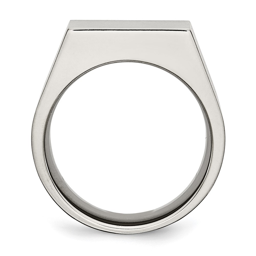 Titanium Brushed and Polished Signet Ring Size 12 for Men’s 8.06gm