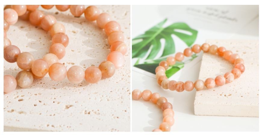 AAA Natural Sunstone Bracelet 8mm Healing Crystal Solar Energy Success Gemstone