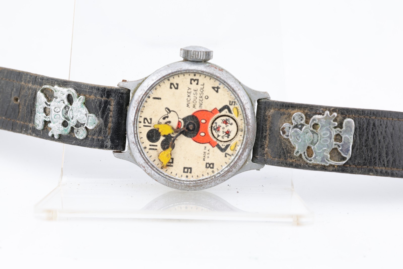 MICKEY MOUSE INGERSOLL WRIST WATCH, 32mm 15mm LUG, FOR REPAIR (IQ)