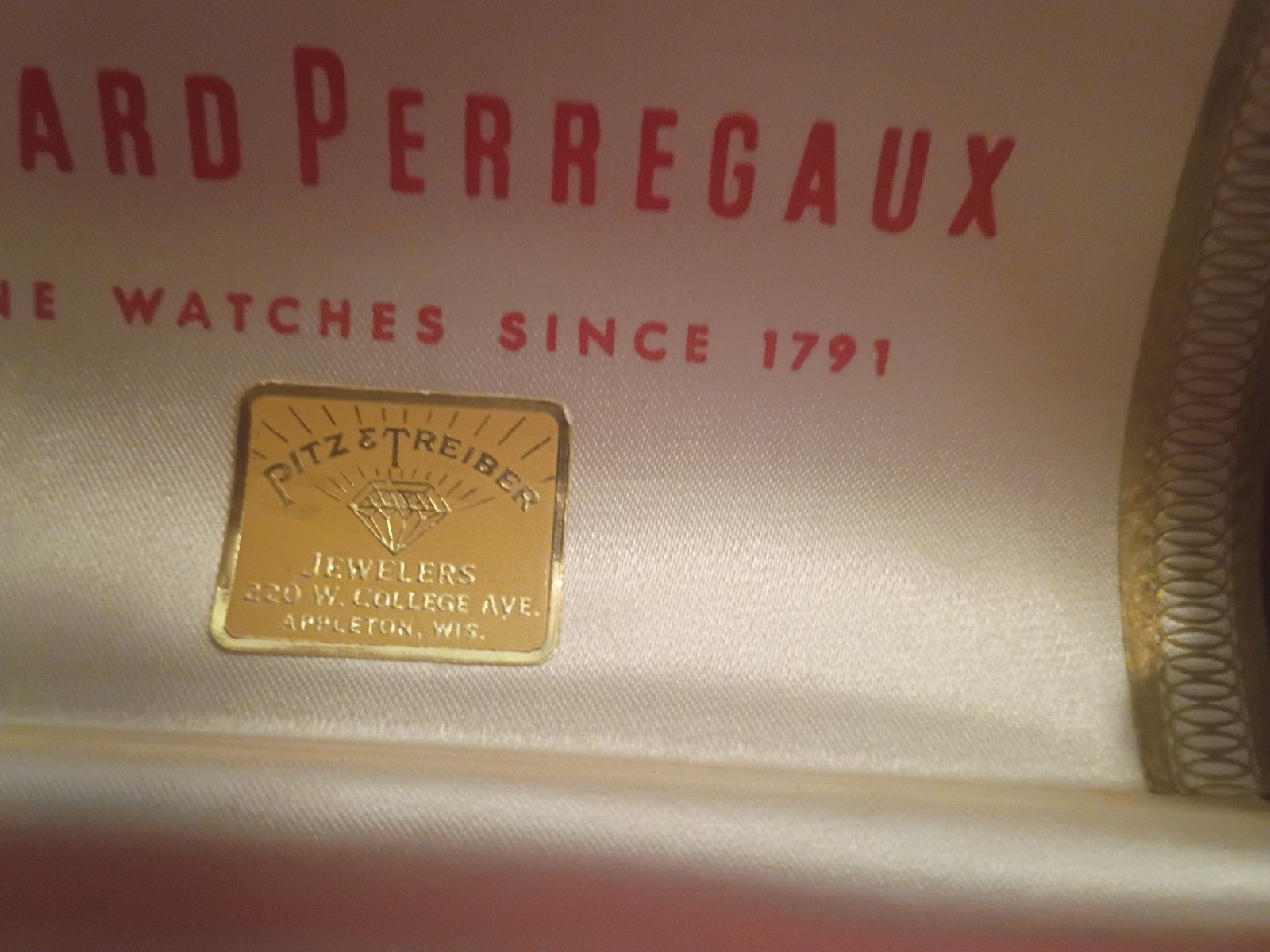 Vtg 1950 1960s Girard-Perregaux Red w/ Gold Presentation Watch Box