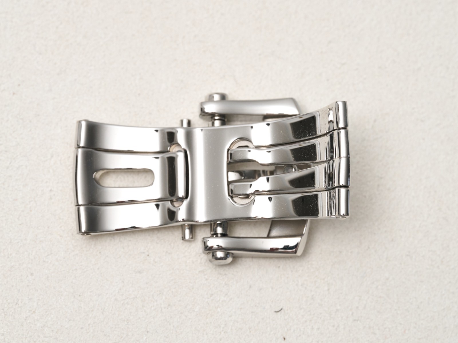 Zenith 18mm Deployment Buckle Clasp Steel Double Fold Over with Tang Buckle