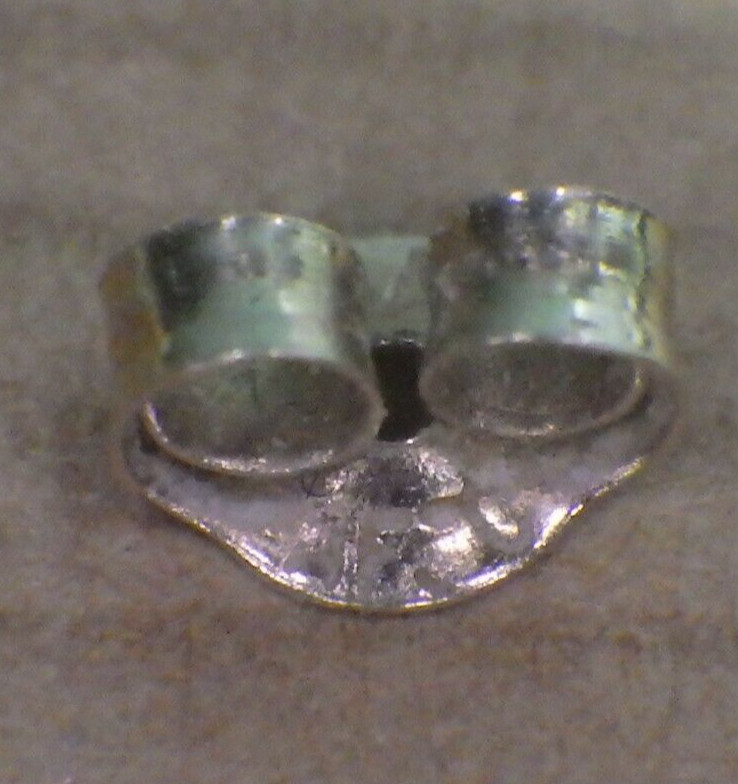 vintage marked 14K gold earring push back approx. 3X3mm maker HKC?